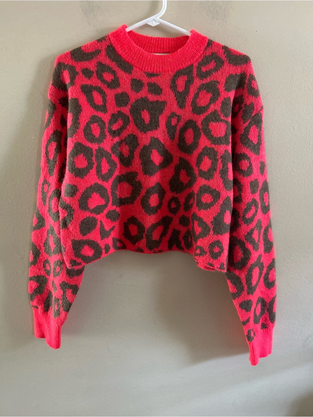 Aritzia Tna Utica Sweater in the Soot/Dayglow Pink colorway - Picture 2 of 6